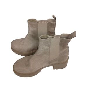 Madden girl winter tan light cowgirl brown chunky combat platform shoes sz 9‎